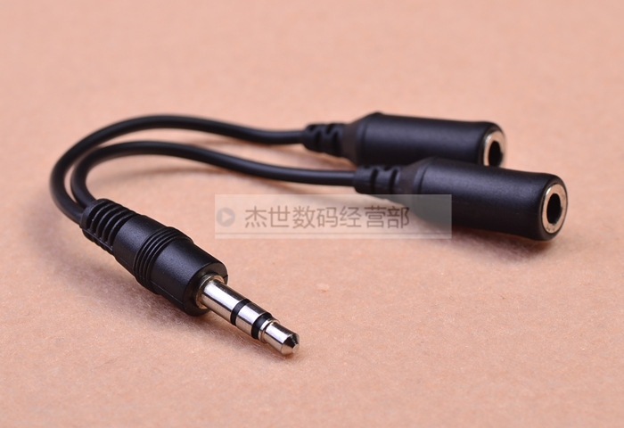 廠家直銷 杰世高品質(zhì)3.5毫米一分二音頻轉(zhuǎn)接線，滿足多種音頻連接需求